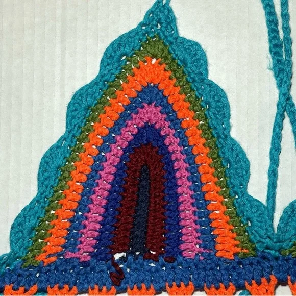 Colorful Crochet Knitted Halter Top - Picture 2 of 8